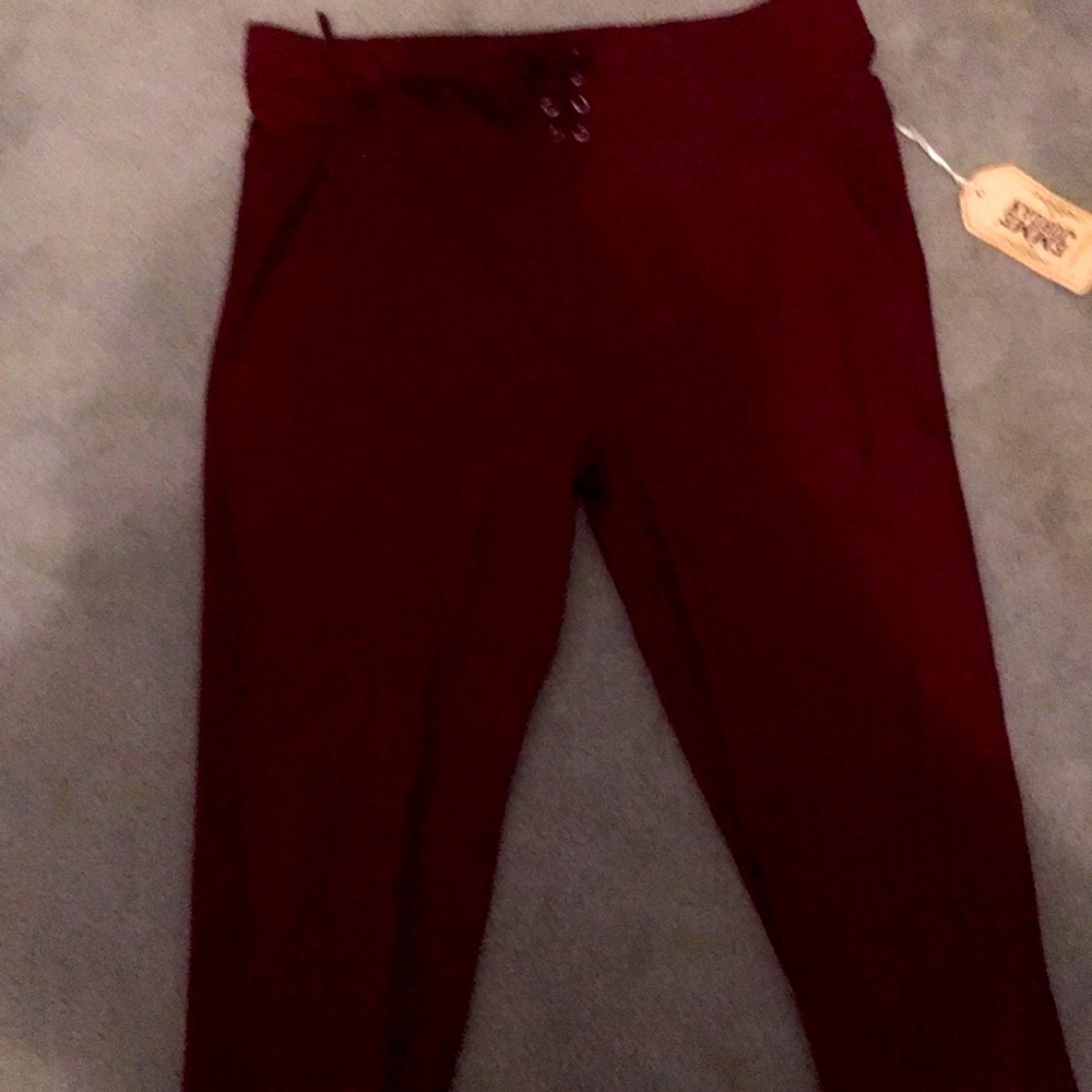 Red ankle yoga leggings